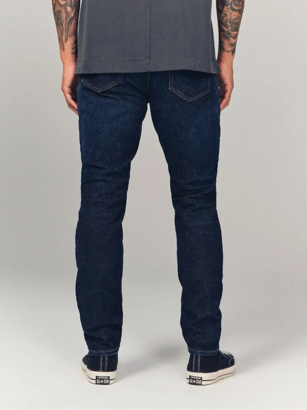 Abercrombie & Fitch Men’s Athletic Skinny Stretch Jeans, Dark Indigo Blue, 36x34